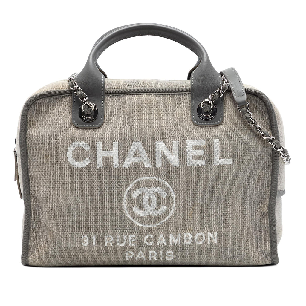 Chanel Large Canvas Deauville Bowling Bag