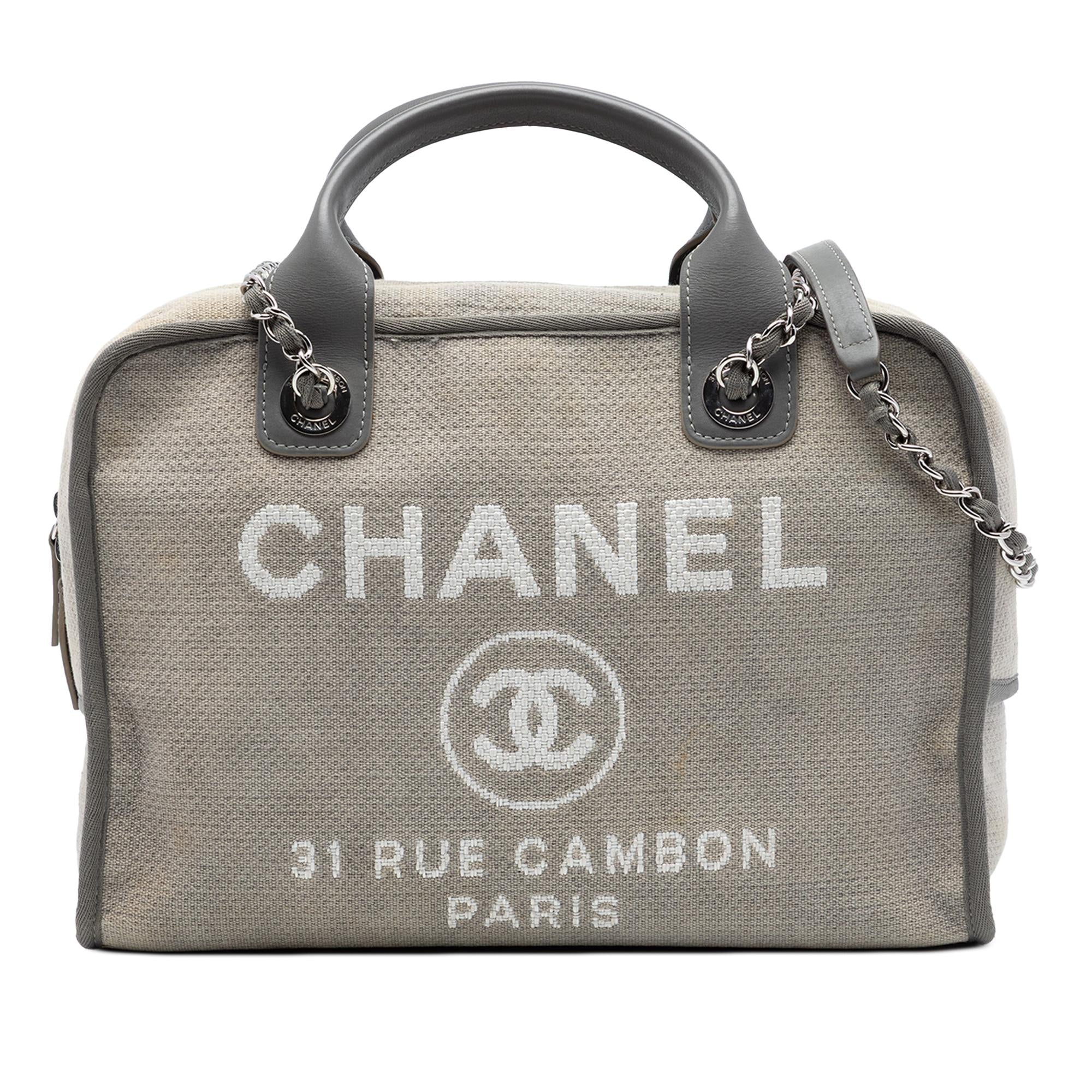 Chanel Large Canvas Deauville Bowling Bag