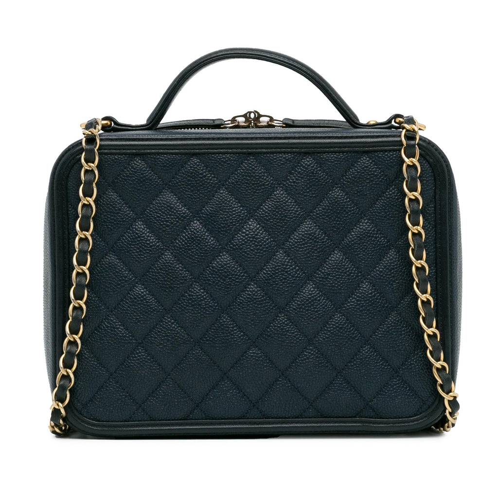 Chanel Large Caviar CC Filigree Vanity Case (SHG-JUihwi)
