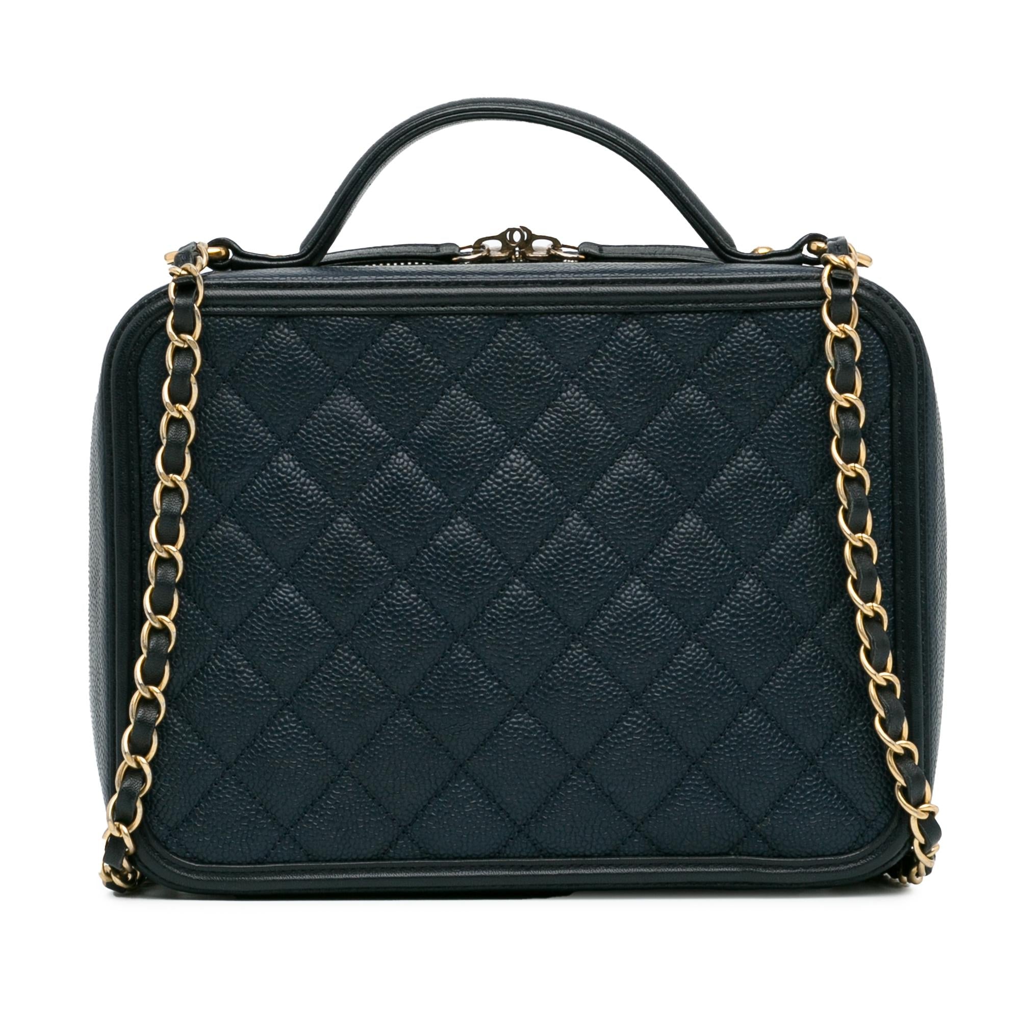 Chanel Large Caviar CC Filigree Vanity Case (SHG-JUihwi)