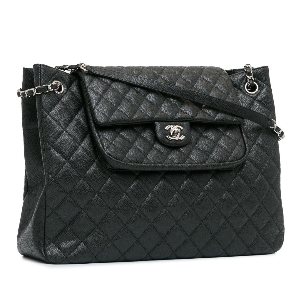 Chanel Large Caviar Flap Shopping Tote (SHG-UY8l1Y)