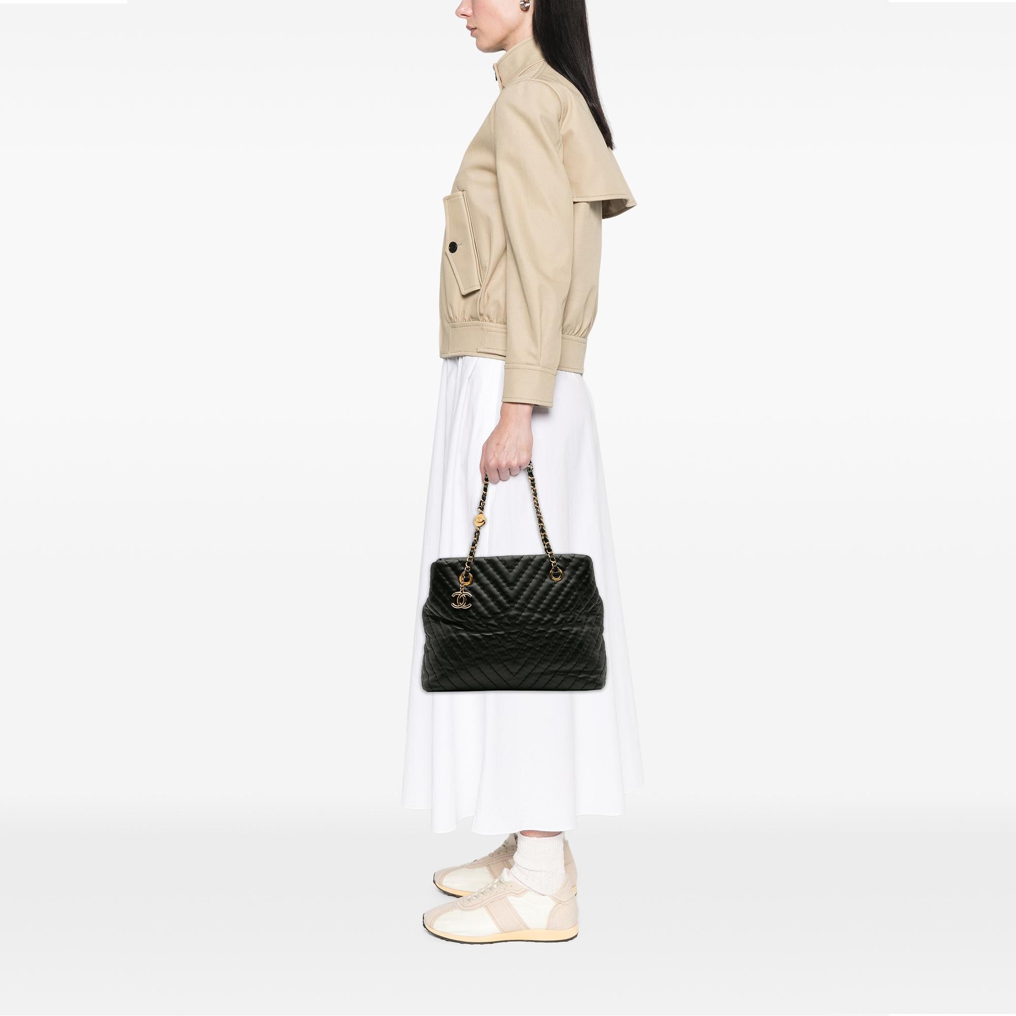 Chanel Large Chevron Calfskin Surpique Tote