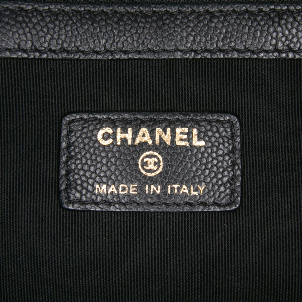 Chanel Large Chevron Caviar Ancient Greek Charms O Case Clutch