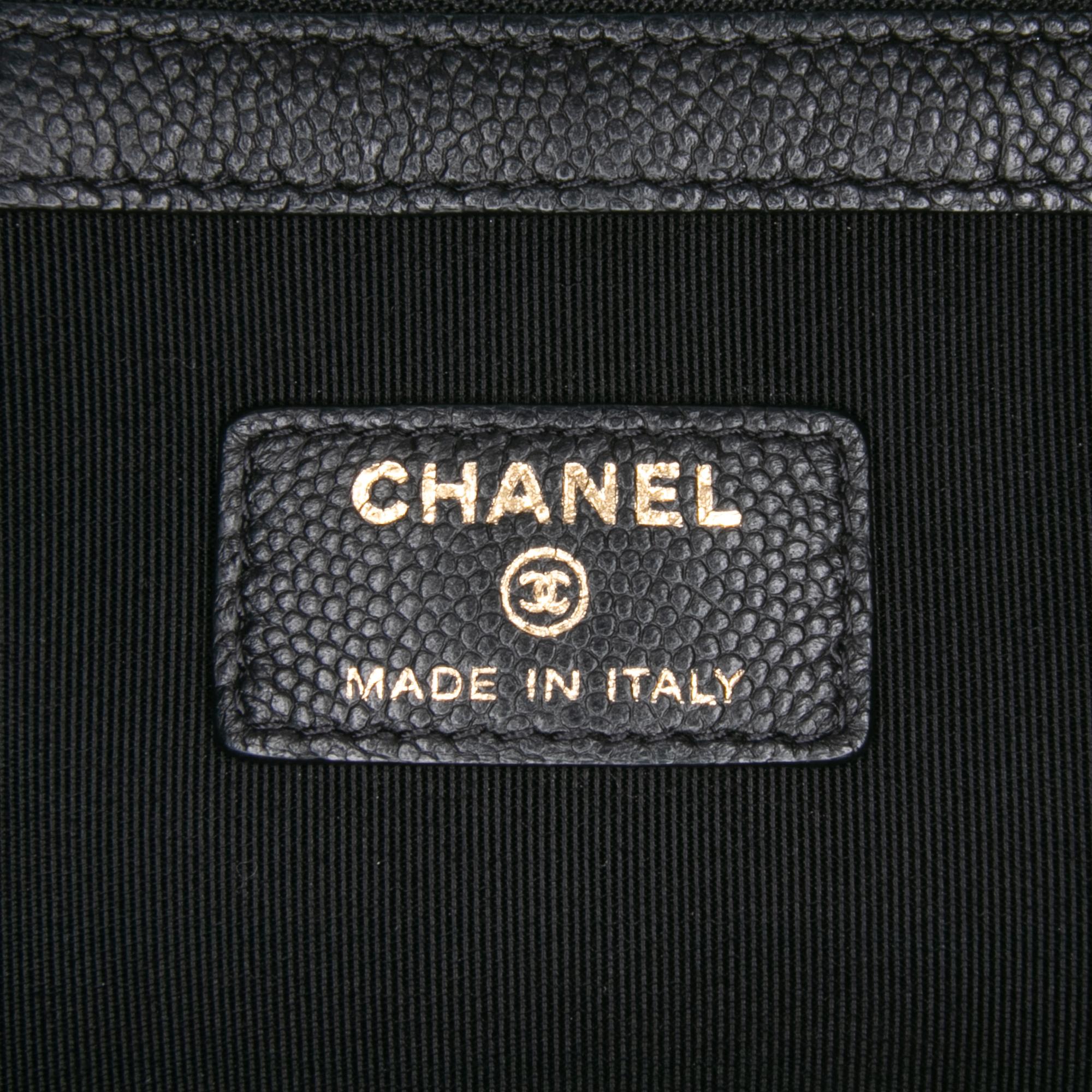 Chanel Large Chevron Caviar Ancient Greek Charms O Case Clutch