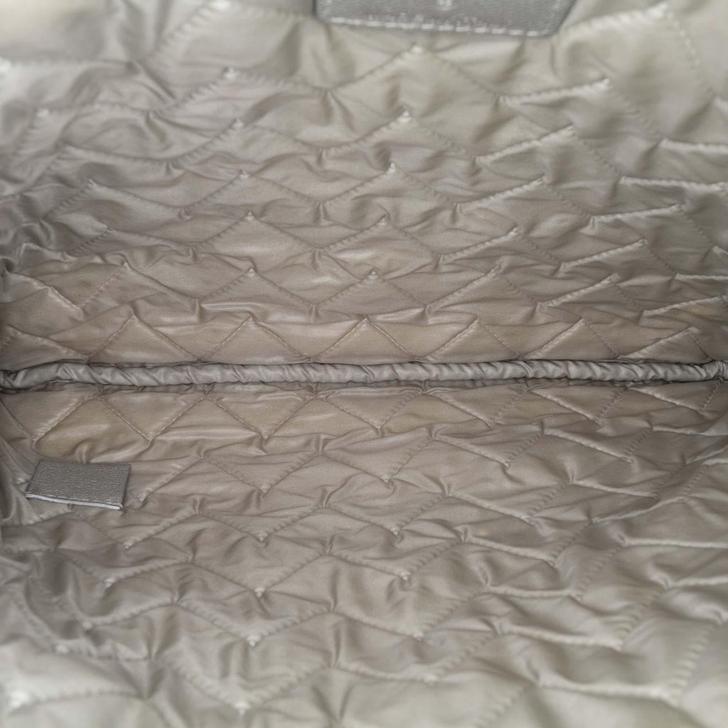 Chanel Large Chevron Metallic Lambskin Mademoiselle Zip Clutch