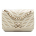 Chanel Large Chevron Sheepskin Subtle Flap