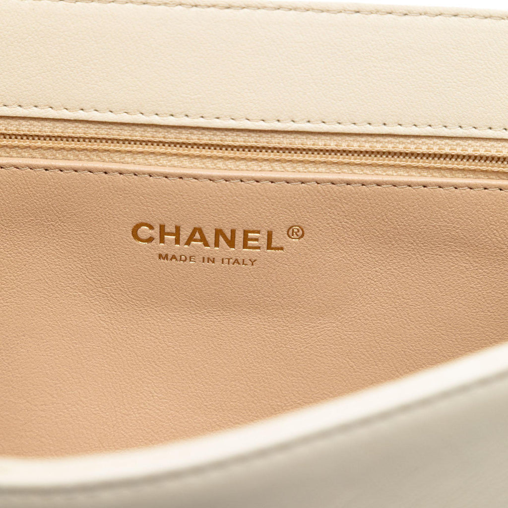 Chanel Large Chevron Sheepskin Subtle Flap