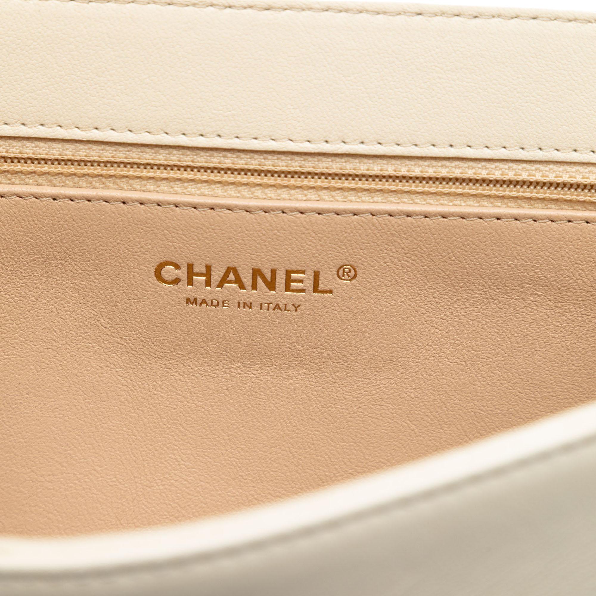 Chanel Large Chevron Sheepskin Subtle Flap