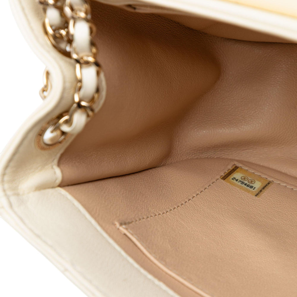 Chanel Large Chevron Sheepskin Subtle Flap