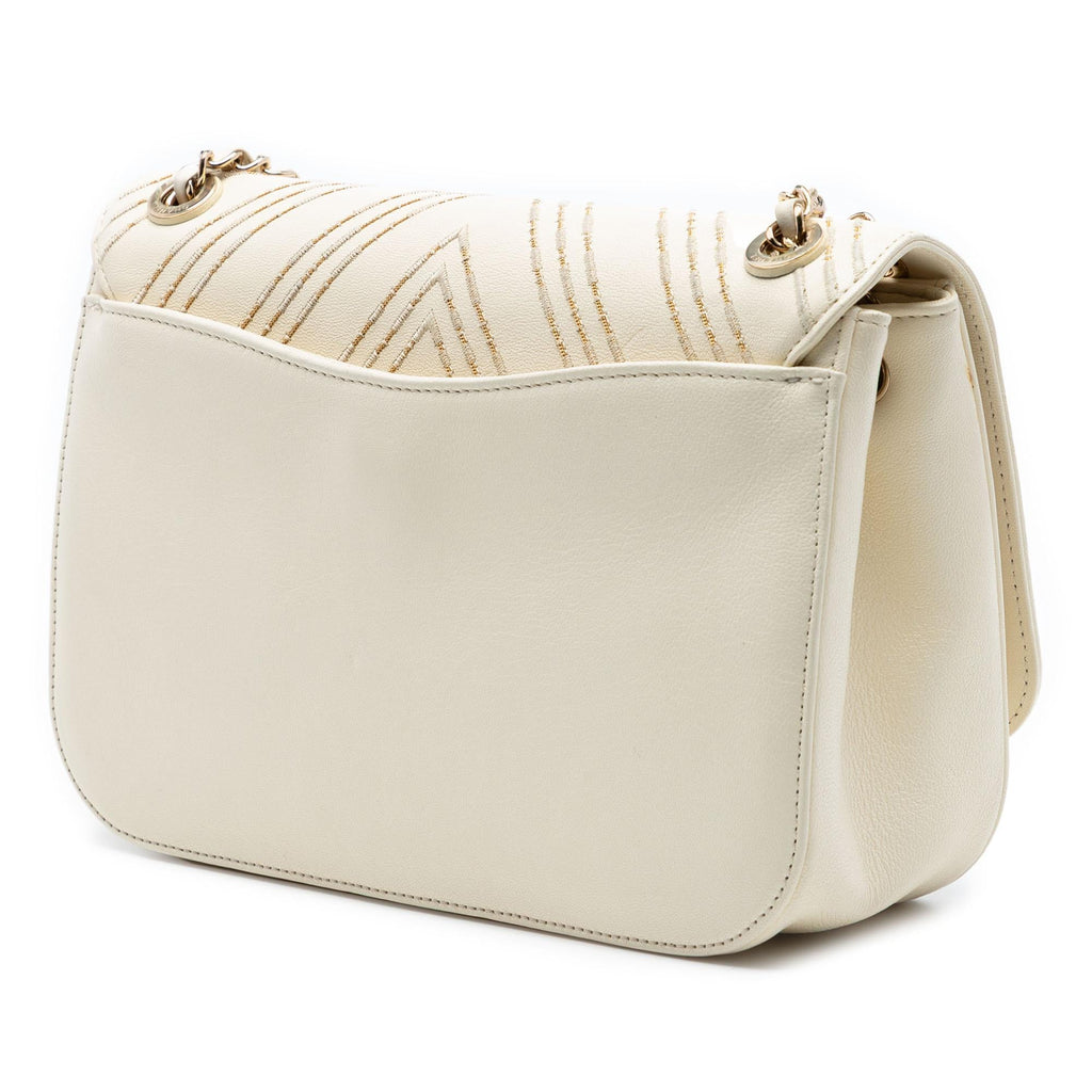 Chanel Large Chevron Sheepskin Subtle Flap