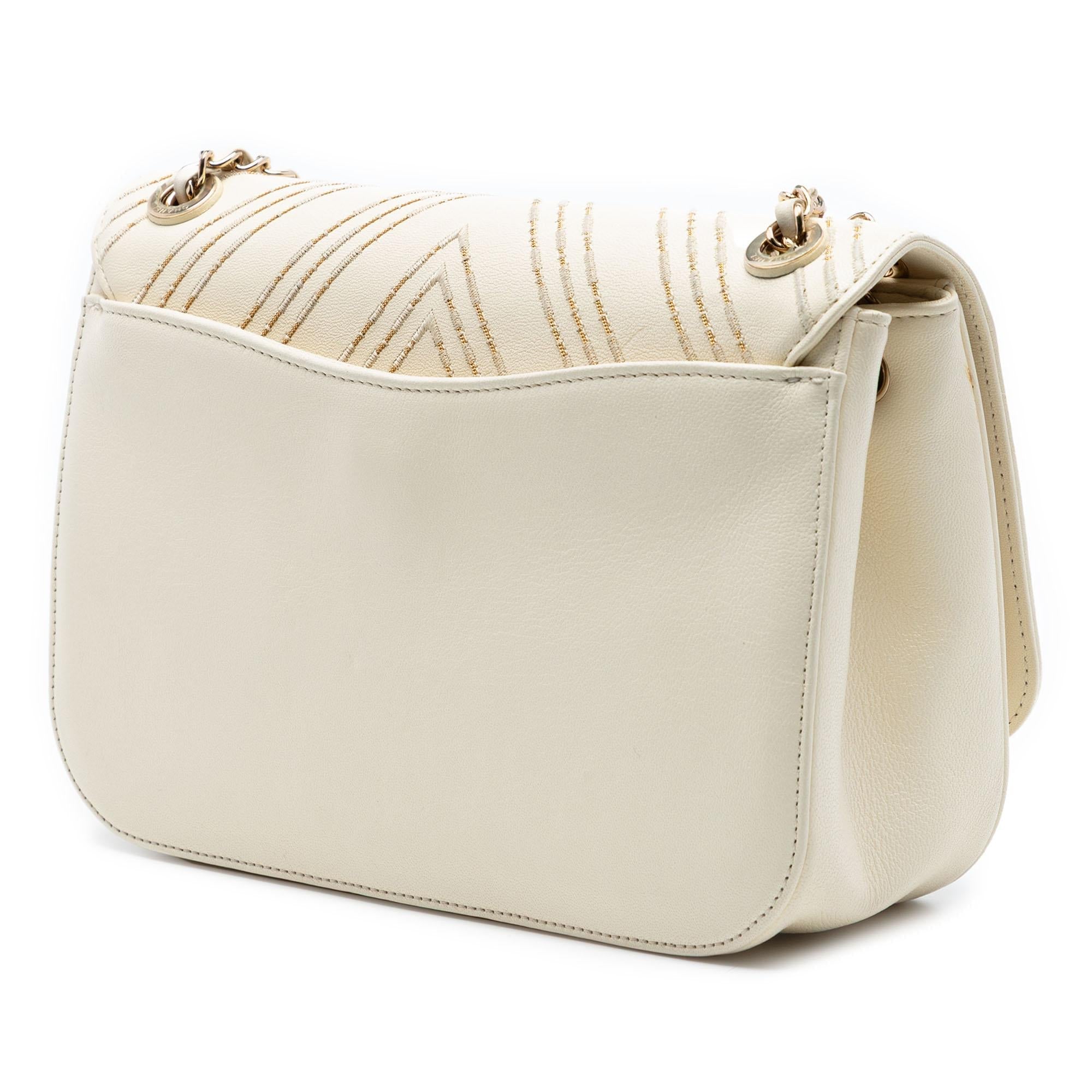 Chanel Large Chevron Sheepskin Subtle Flap