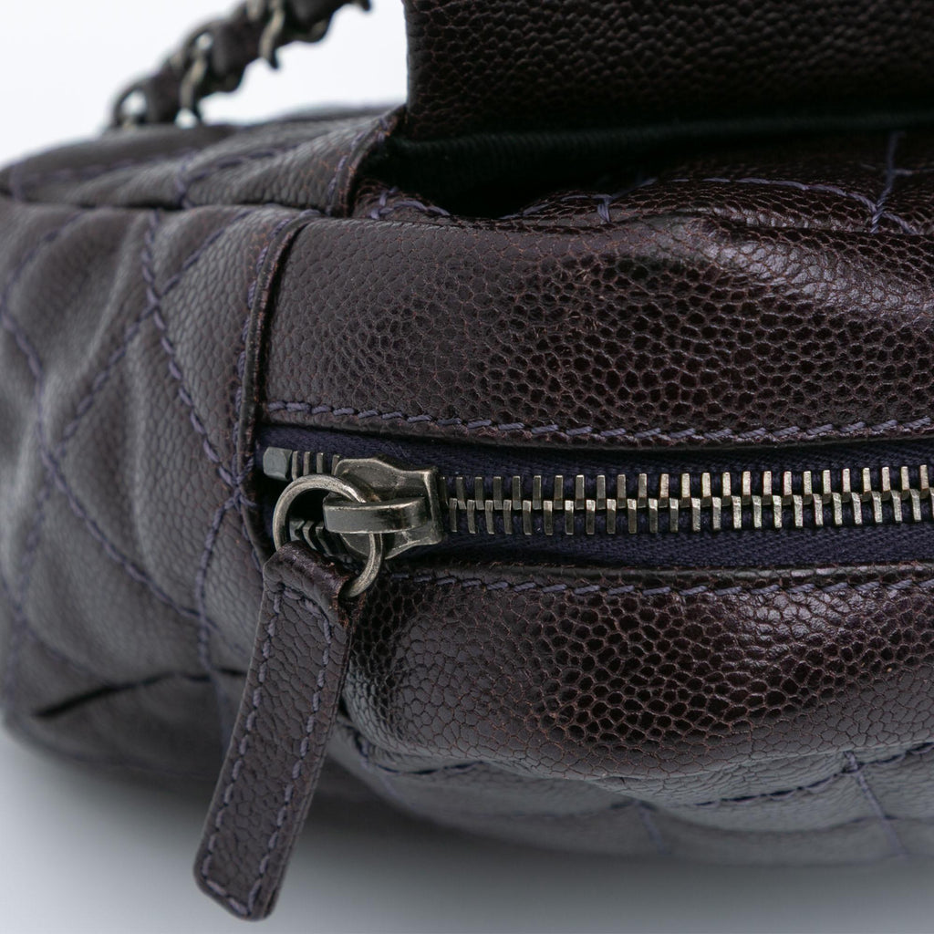 Chanel Large Classic Caviar Easy Zip Flap