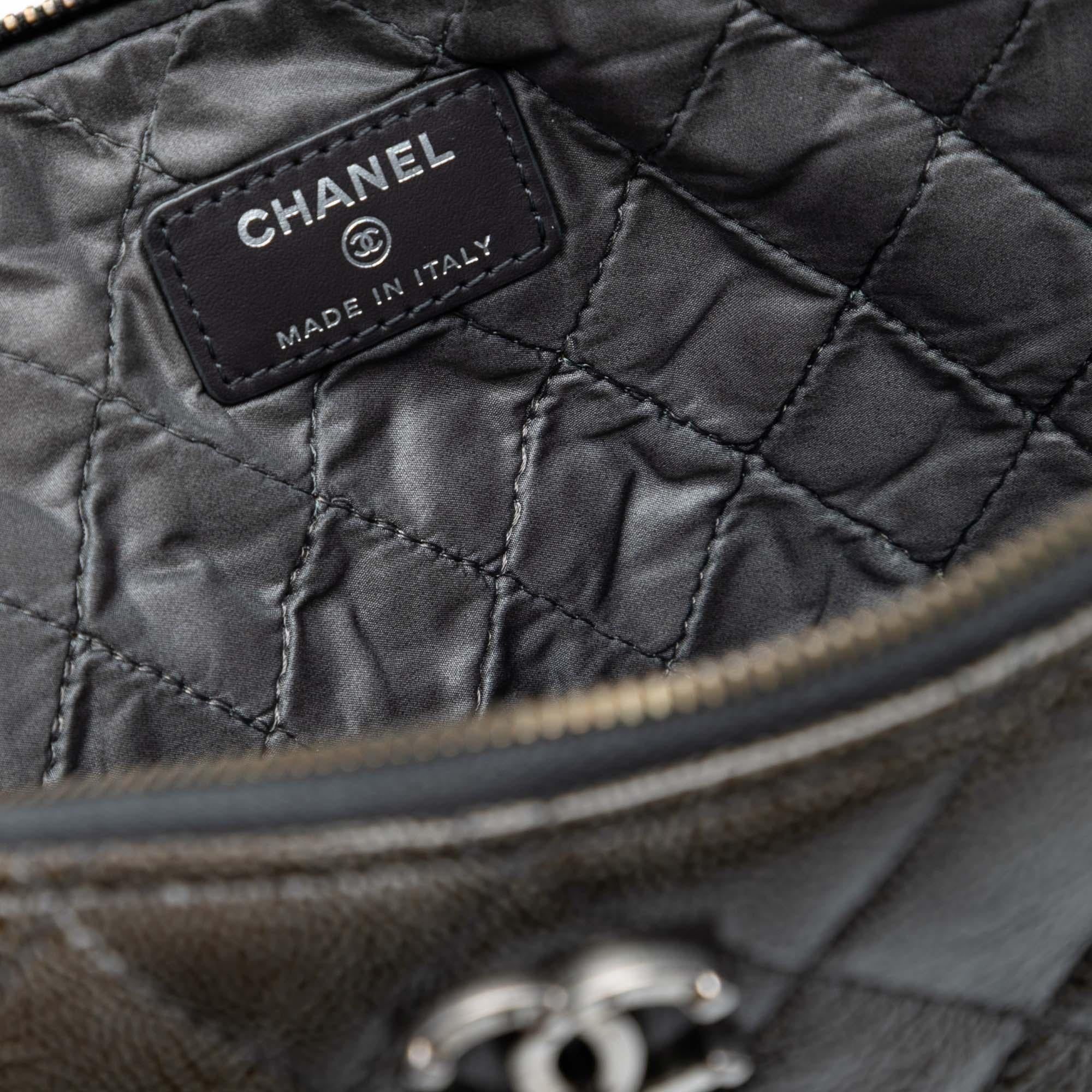 Chanel Large Crinkled Patent O Case Clutch