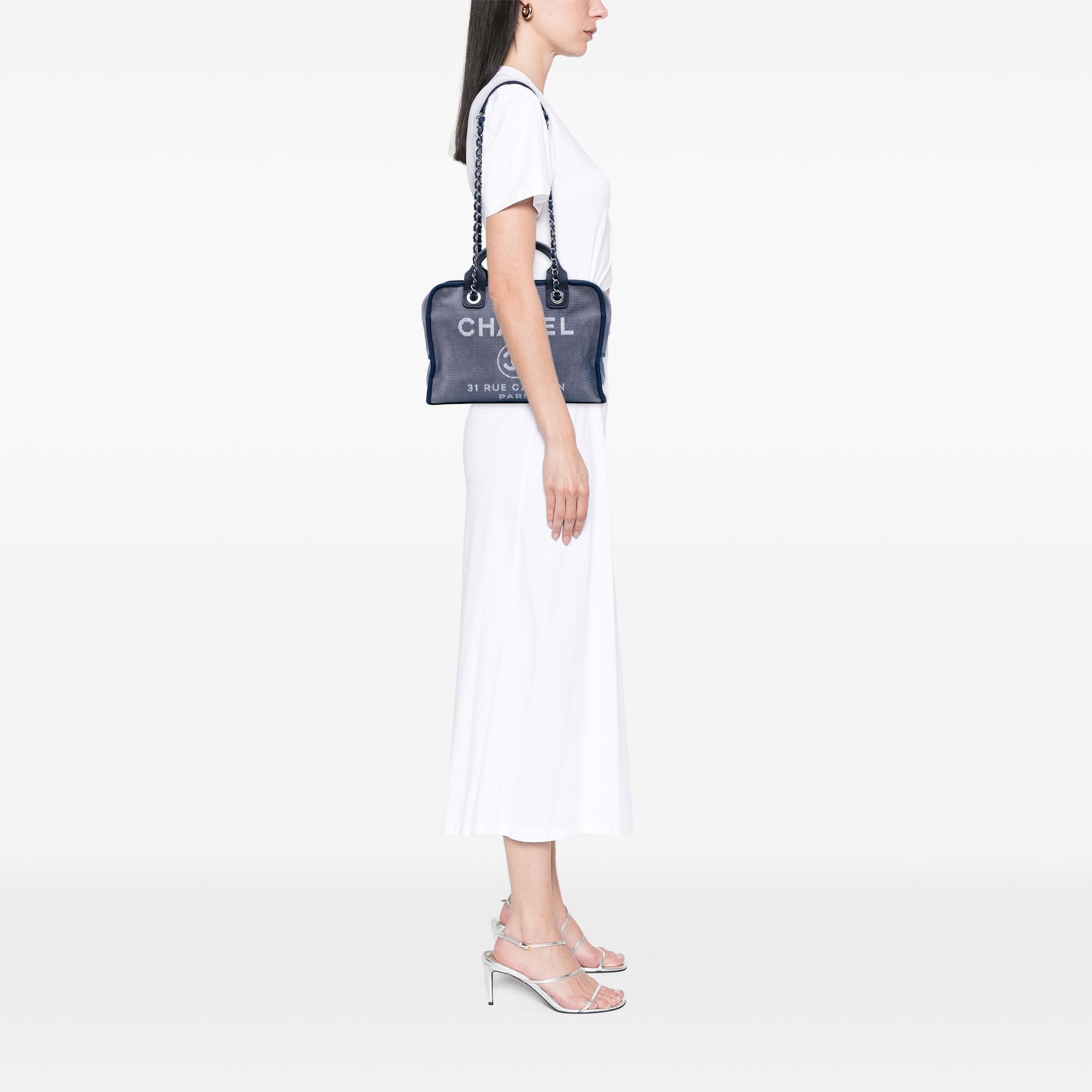 Chanel Large Denim Deauville Bowling Bag