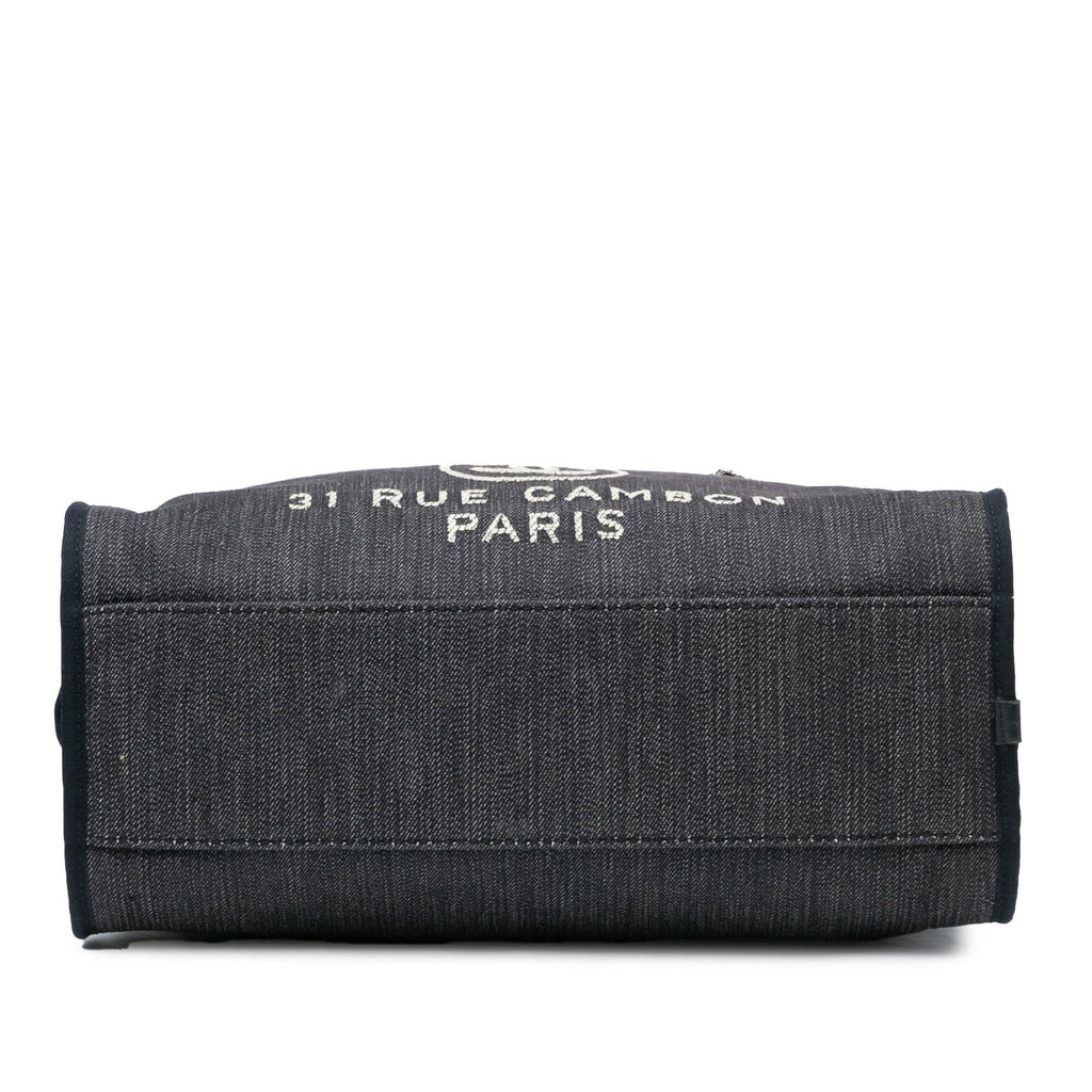 Chanel Large Denim Deauville Bowling Satchel (SHG-qtePh4)