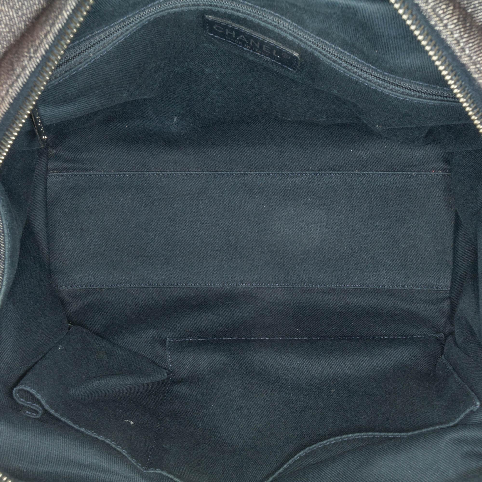 Chanel Large Denim Deauville Bowling Satchel (SHG-qtePh4)