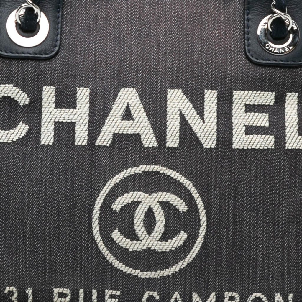 Chanel Large Denim Deauville Bowling Satchel (SHG-qtePh4)
