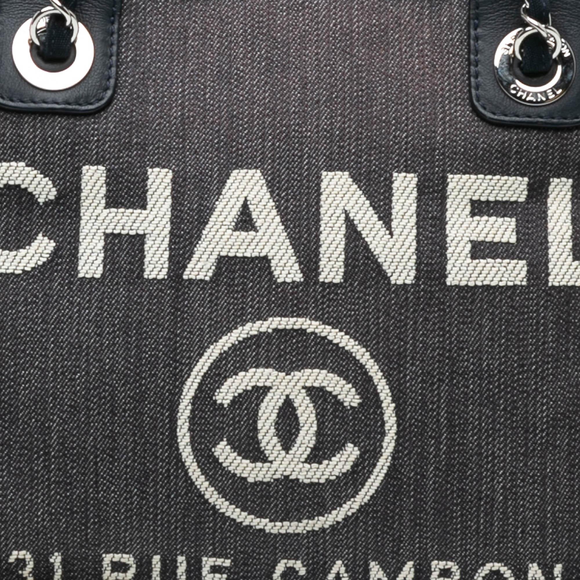 Chanel Large Denim Deauville Bowling Satchel (SHG-qtePh4)