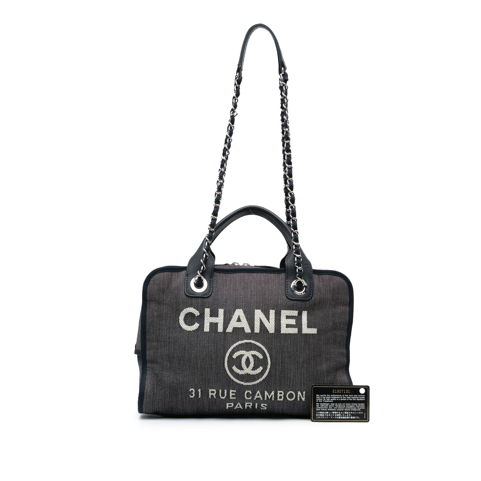 Chanel Large Denim Deauville Bowling Satchel (SHG-qtePh4)