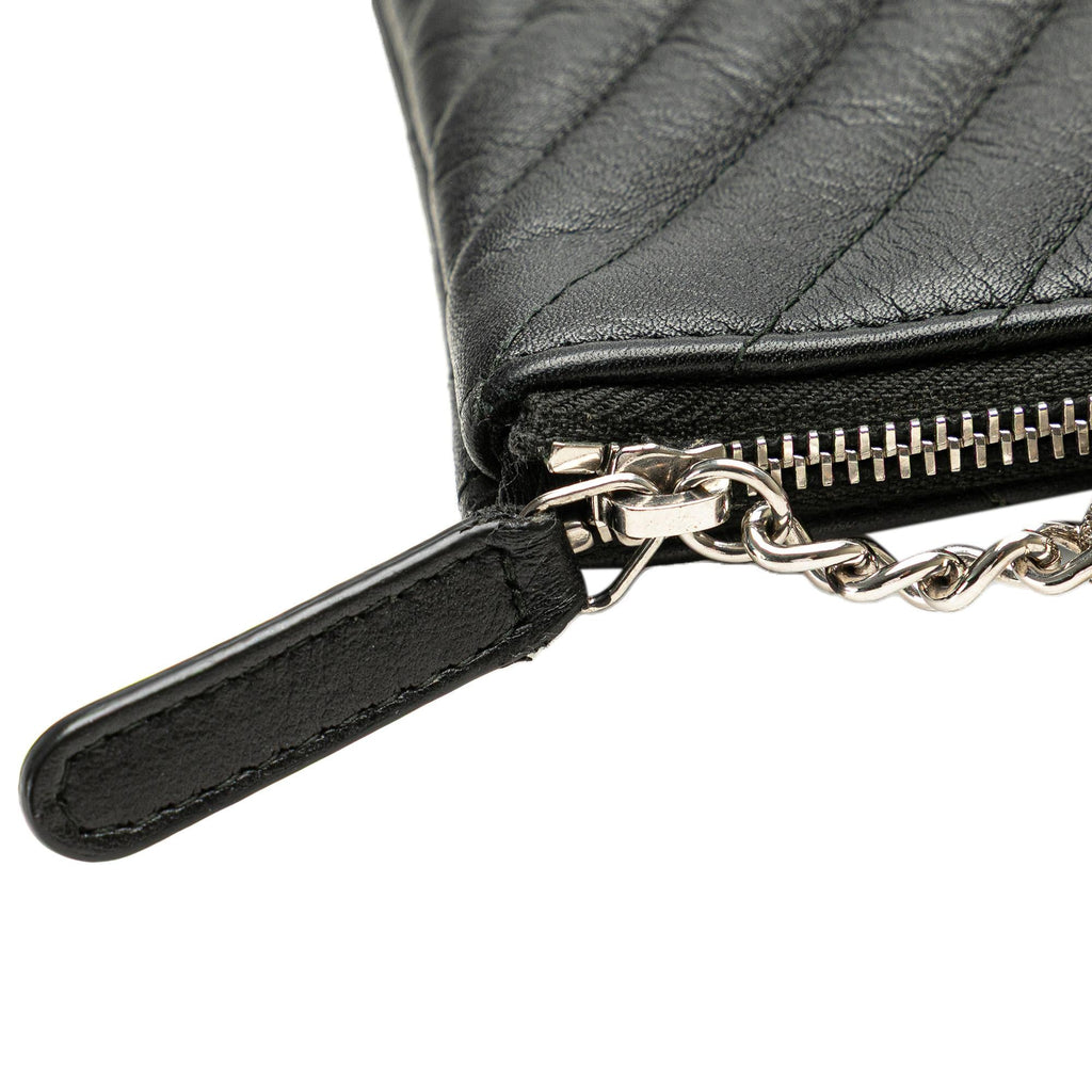 Chanel Large Diagonal Chevron Calfskin Tassel O Case Clutch