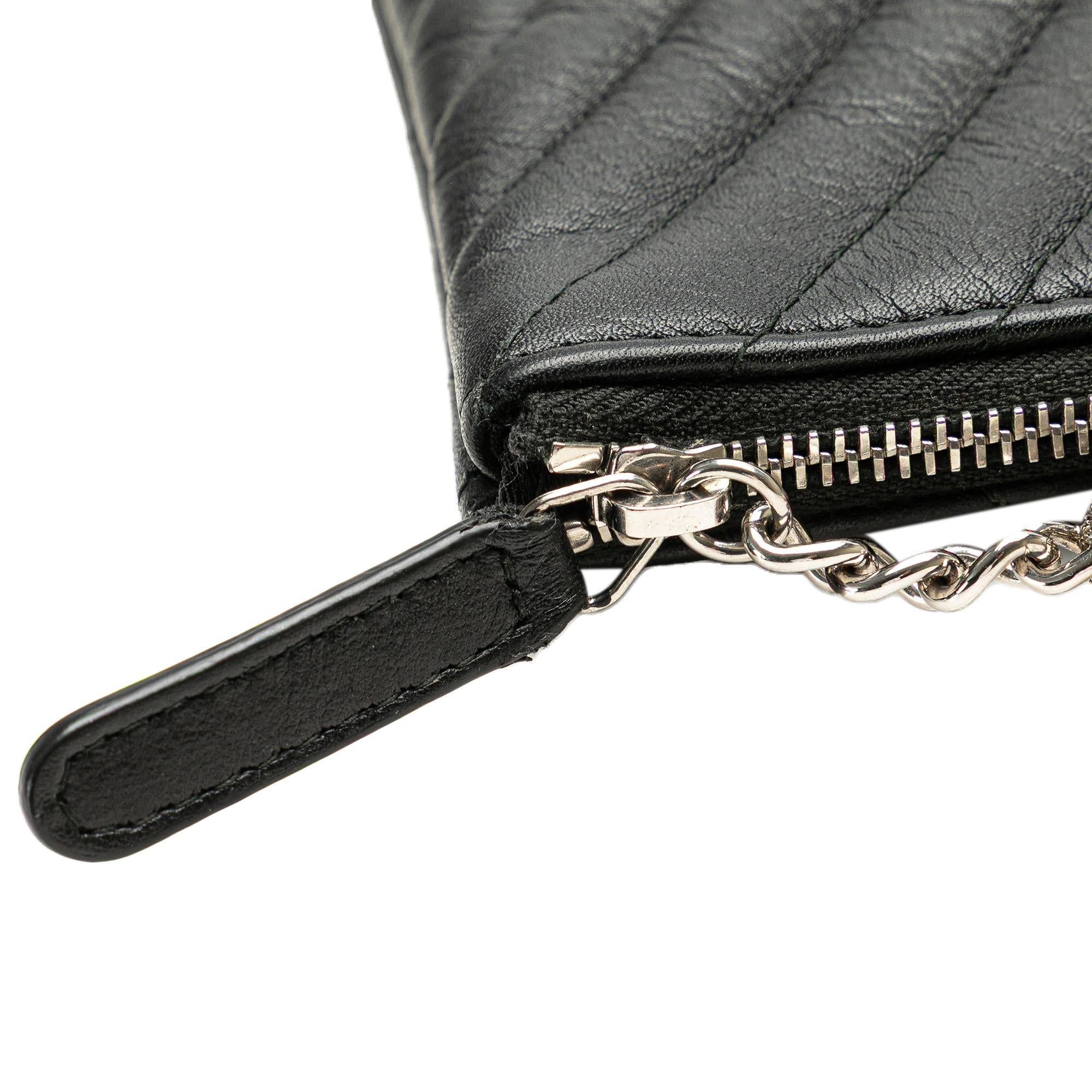 Chanel Large Diagonal Chevron Calfskin Tassel O Case Clutch