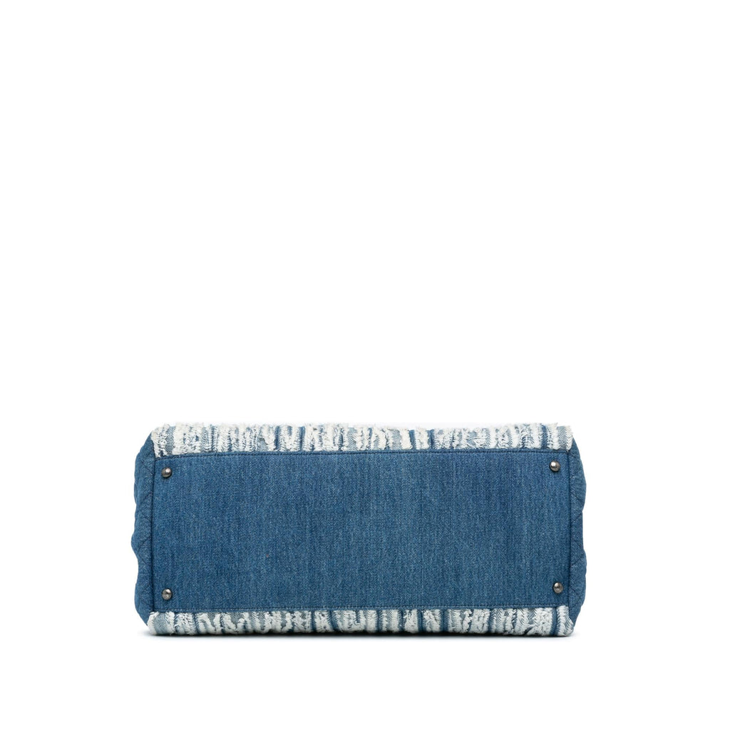 Chanel Large Fringed Denim Shopping Tote
