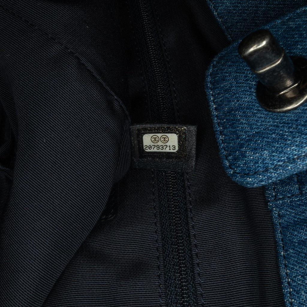 Chanel Large Fringed Denim Shopping Tote
