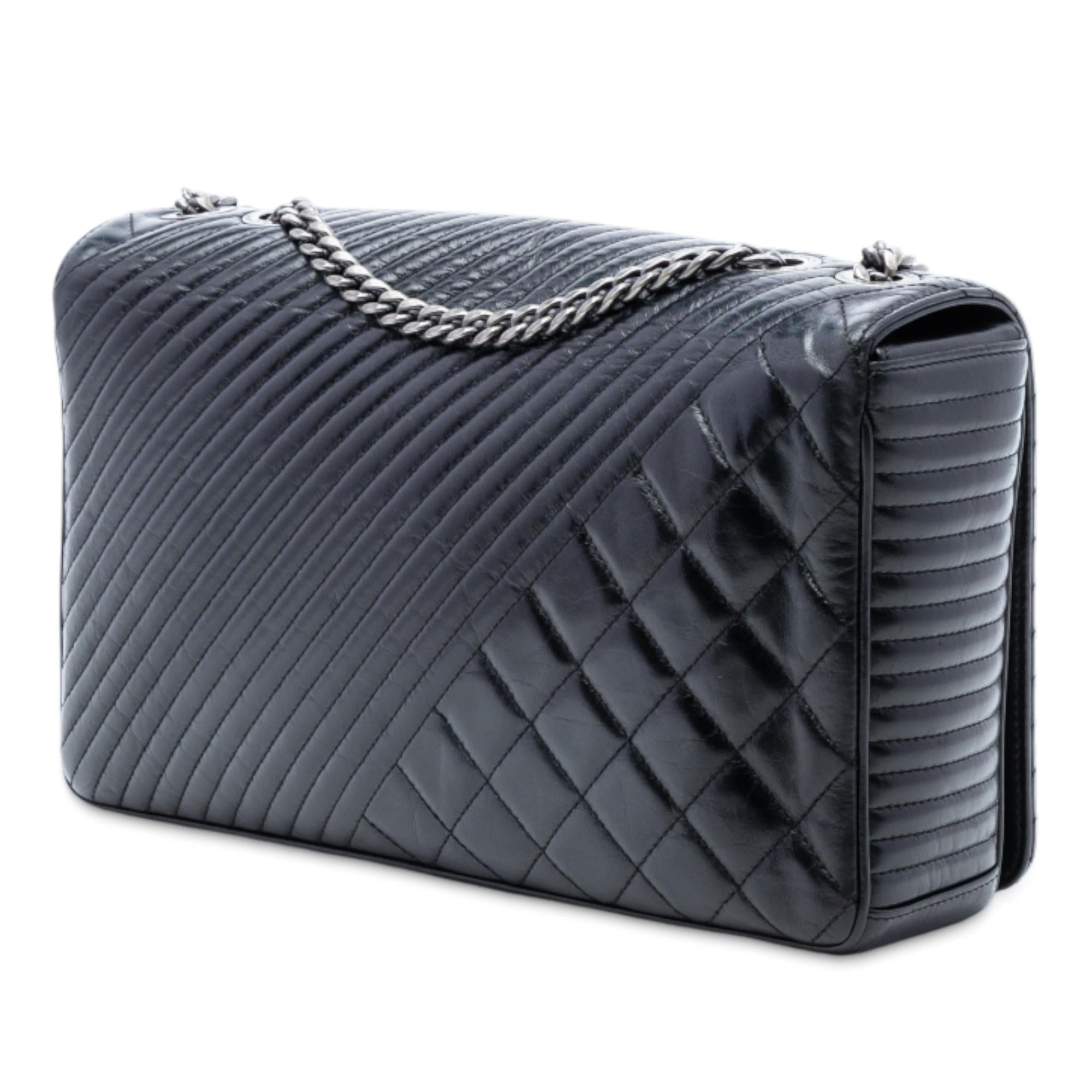 Chanel Large Glazed Calfskin Coco Boy Flap
