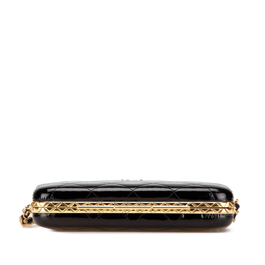 Chanel Large Glazed Goatskin Box With Chain