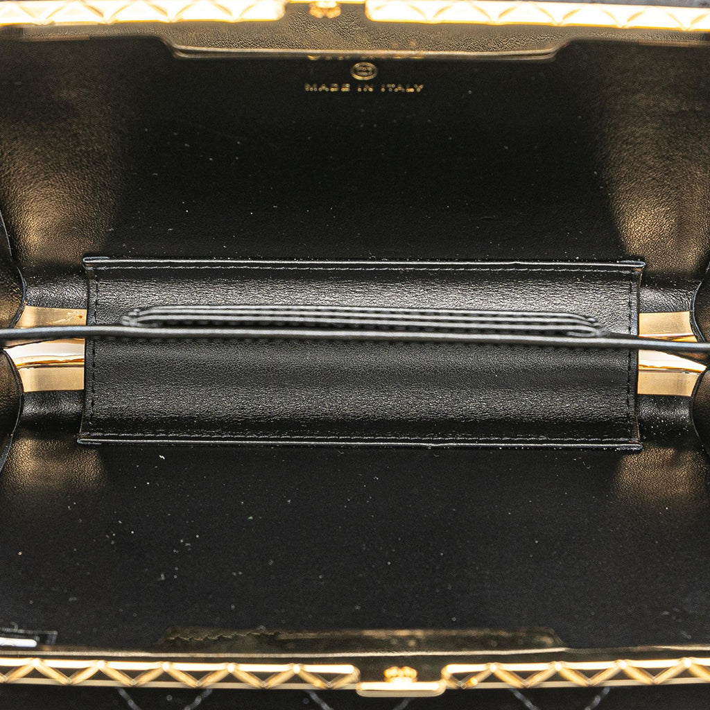Chanel Large Glazed Goatskin Box With Chain