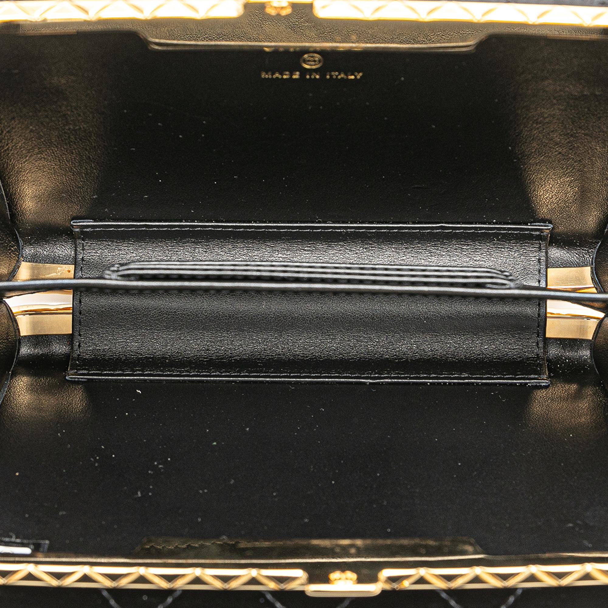 Chanel Large Glazed Goatskin Box With Chain
