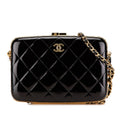 Chanel Large Glazed Goatskin Box With Chain