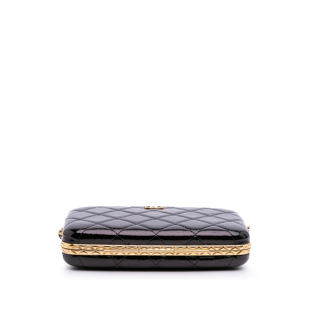Chanel Large Glazed Goatskin Box With Chain