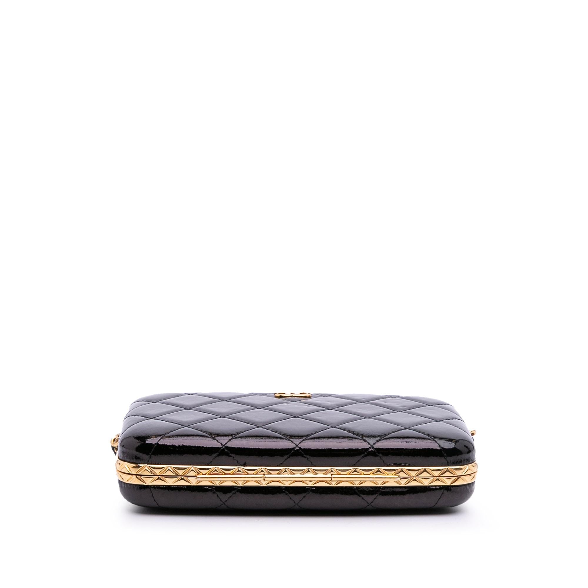 Chanel Large Glazed Goatskin Box With Chain