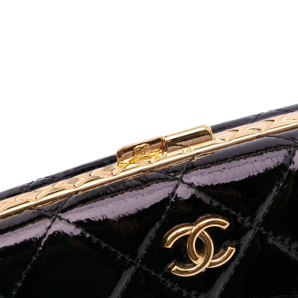 Chanel Large Glazed Goatskin Box With Chain