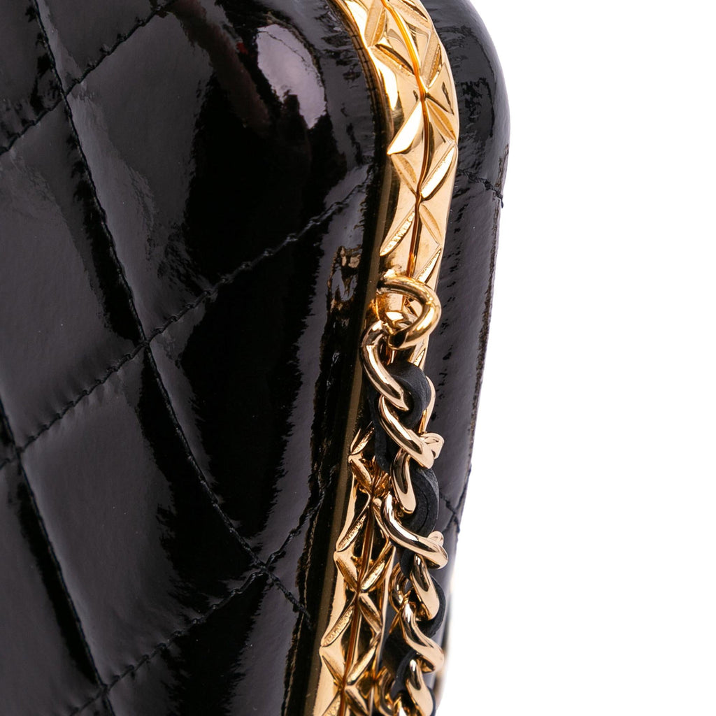 Chanel Large Glazed Goatskin Box With Chain