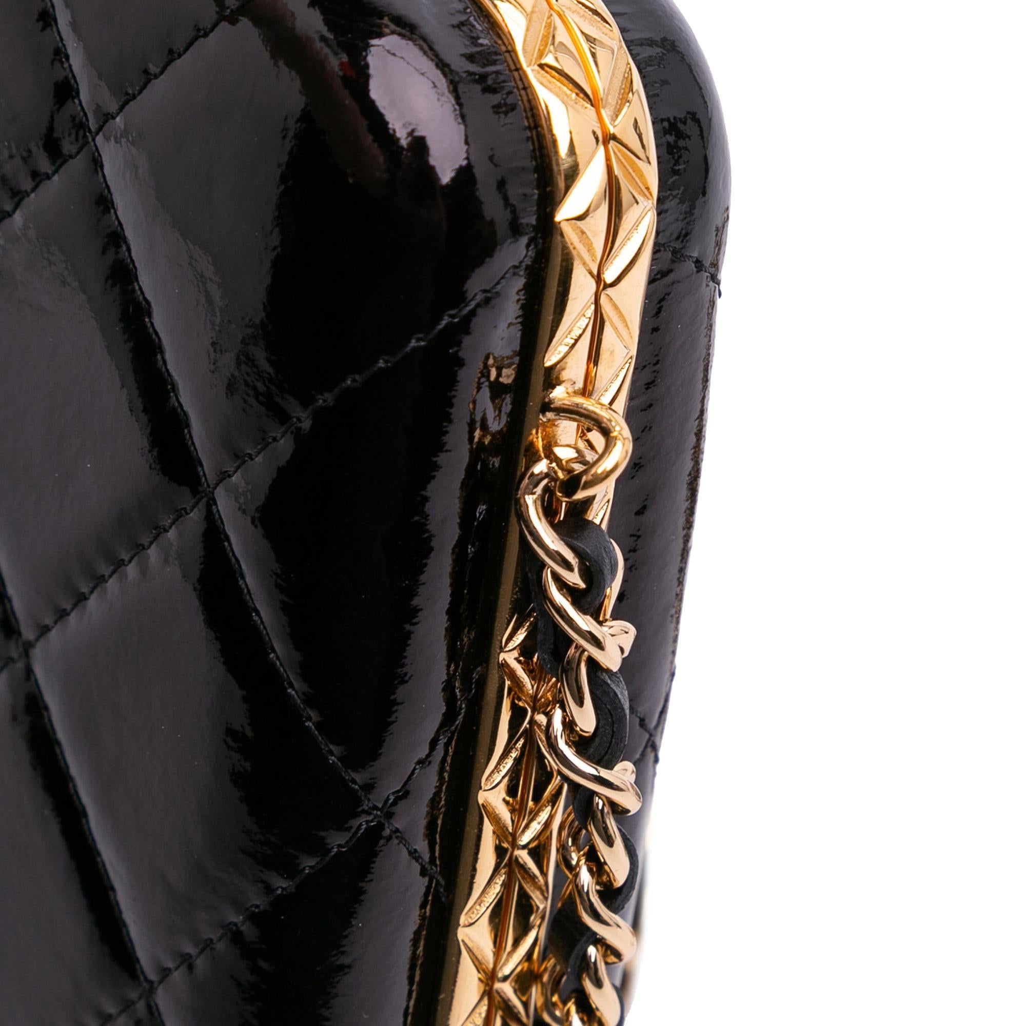 Chanel Large Glazed Goatskin Box With Chain