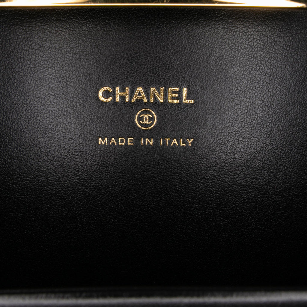 Chanel Large Glazed Goatskin Box With Chain