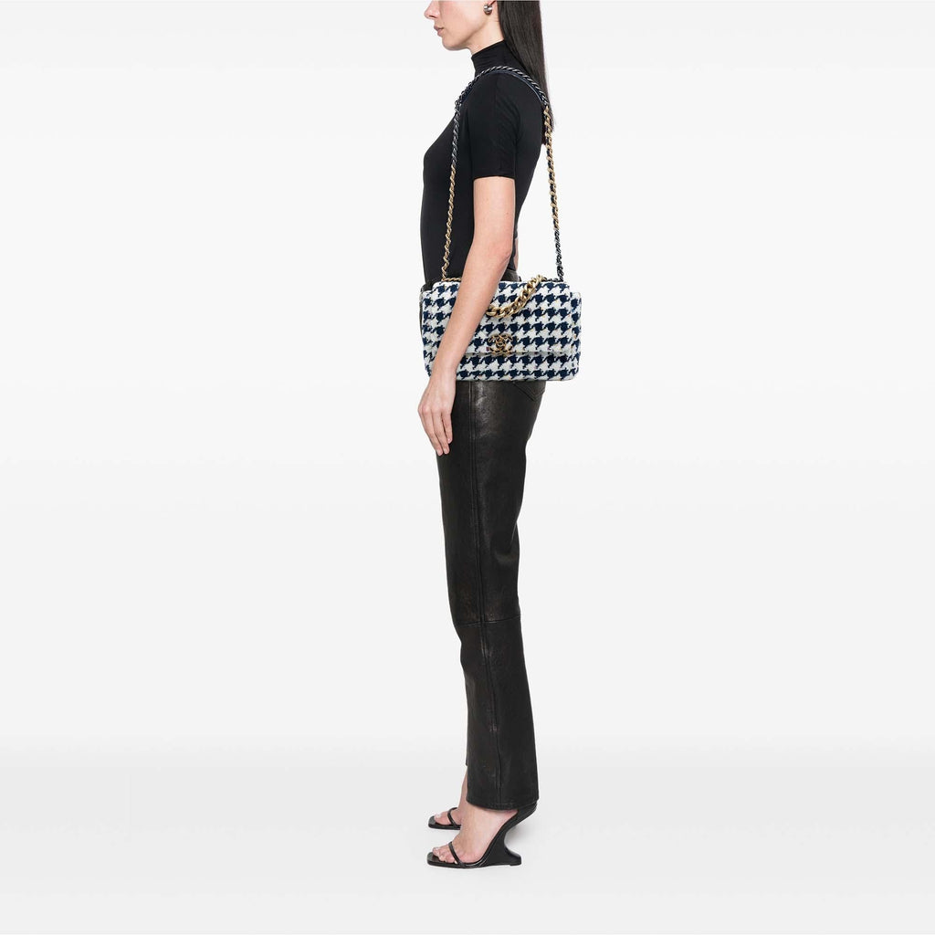 Chanel Large Houndstooth Tweed 19 Flap