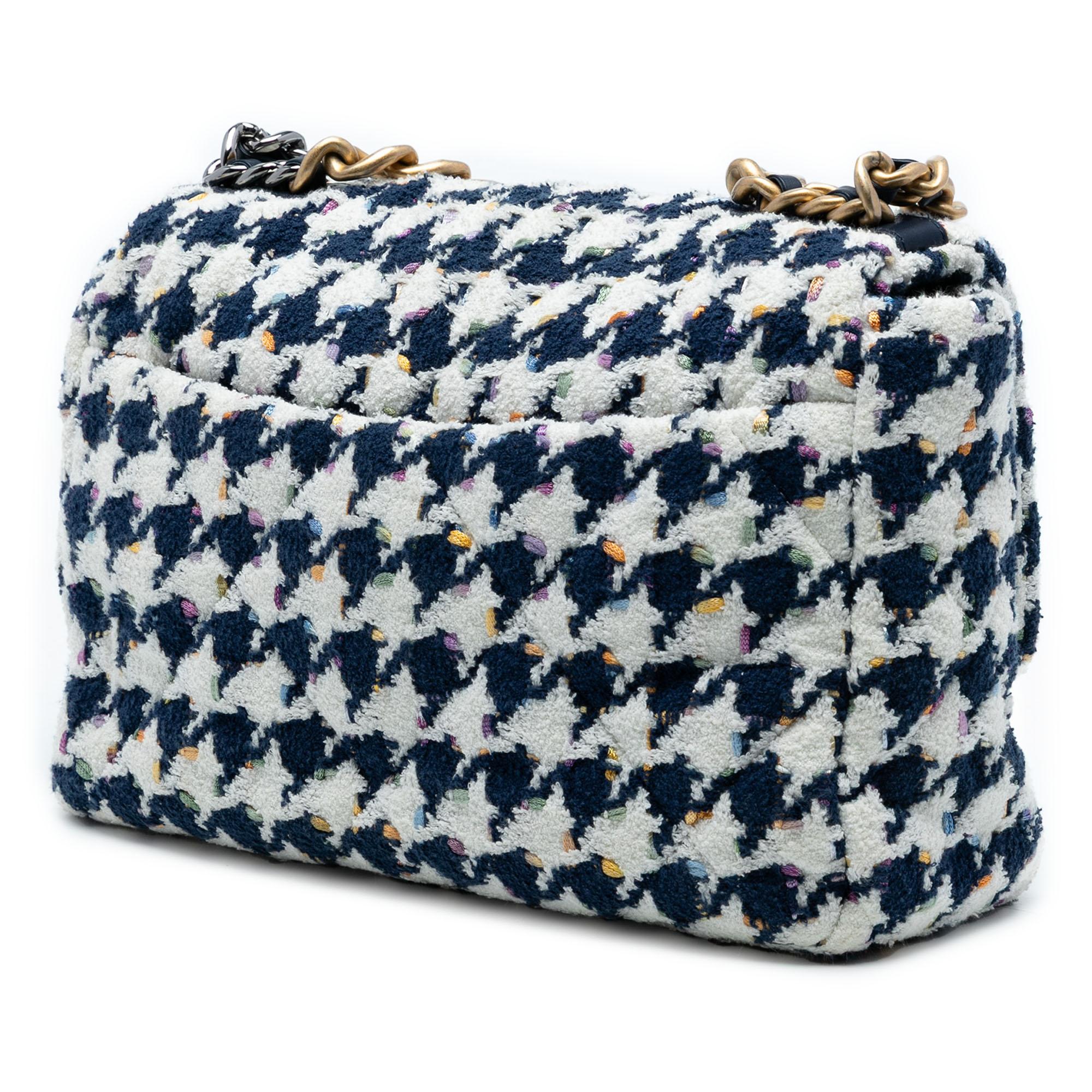 Chanel Large Houndstooth Tweed 19 Flap