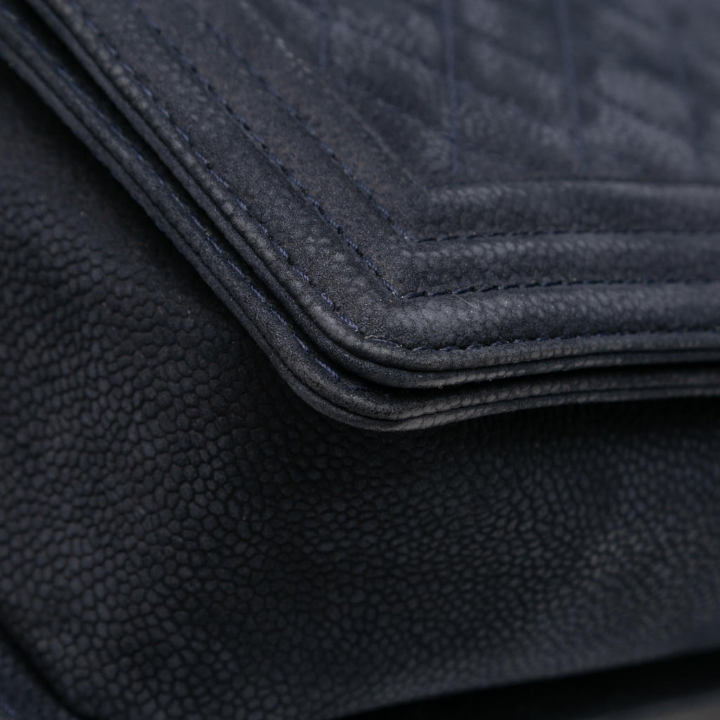 Chanel Large Iridescent Quilted Caviar Boy Flap