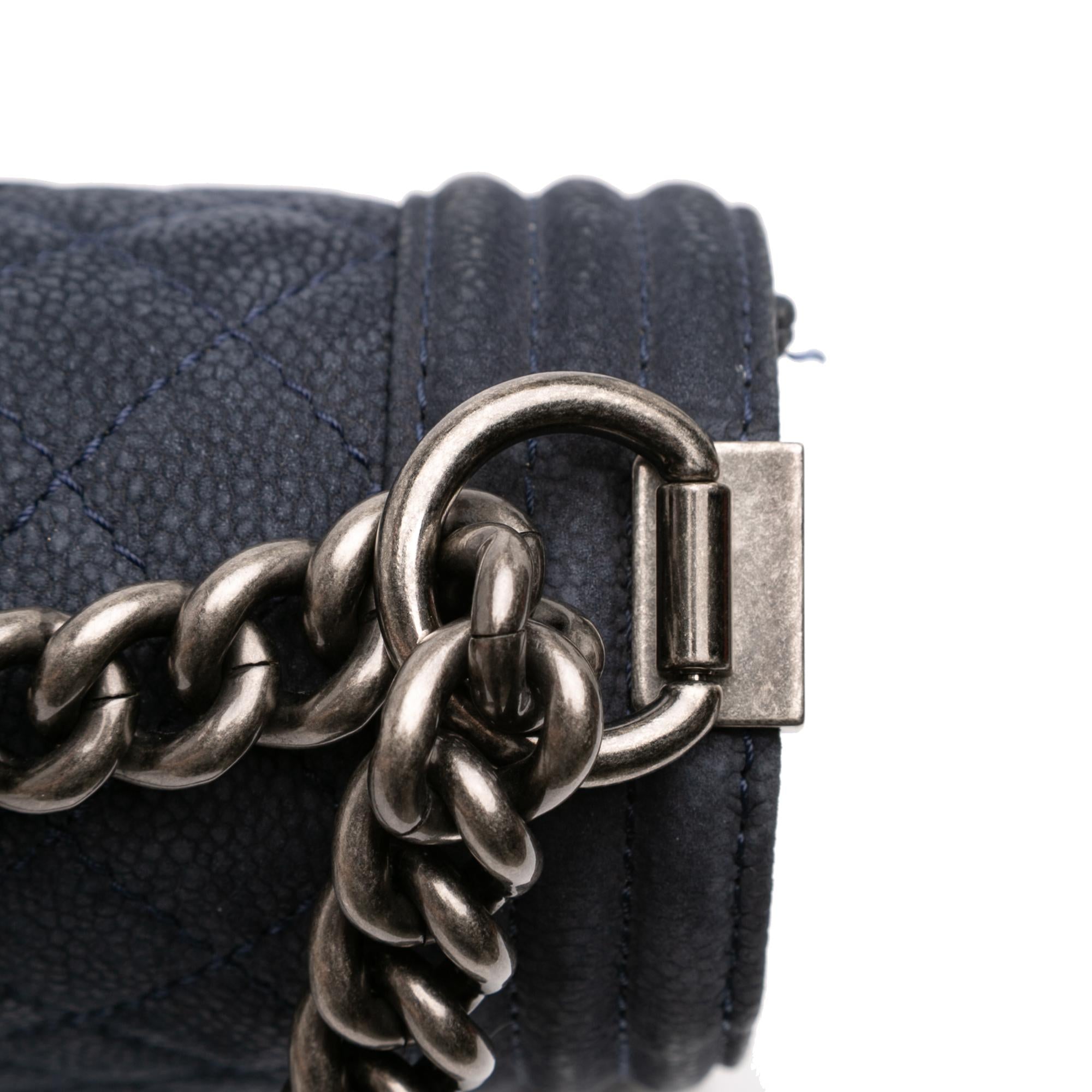 Chanel Large Iridescent Quilted Caviar Boy Flap