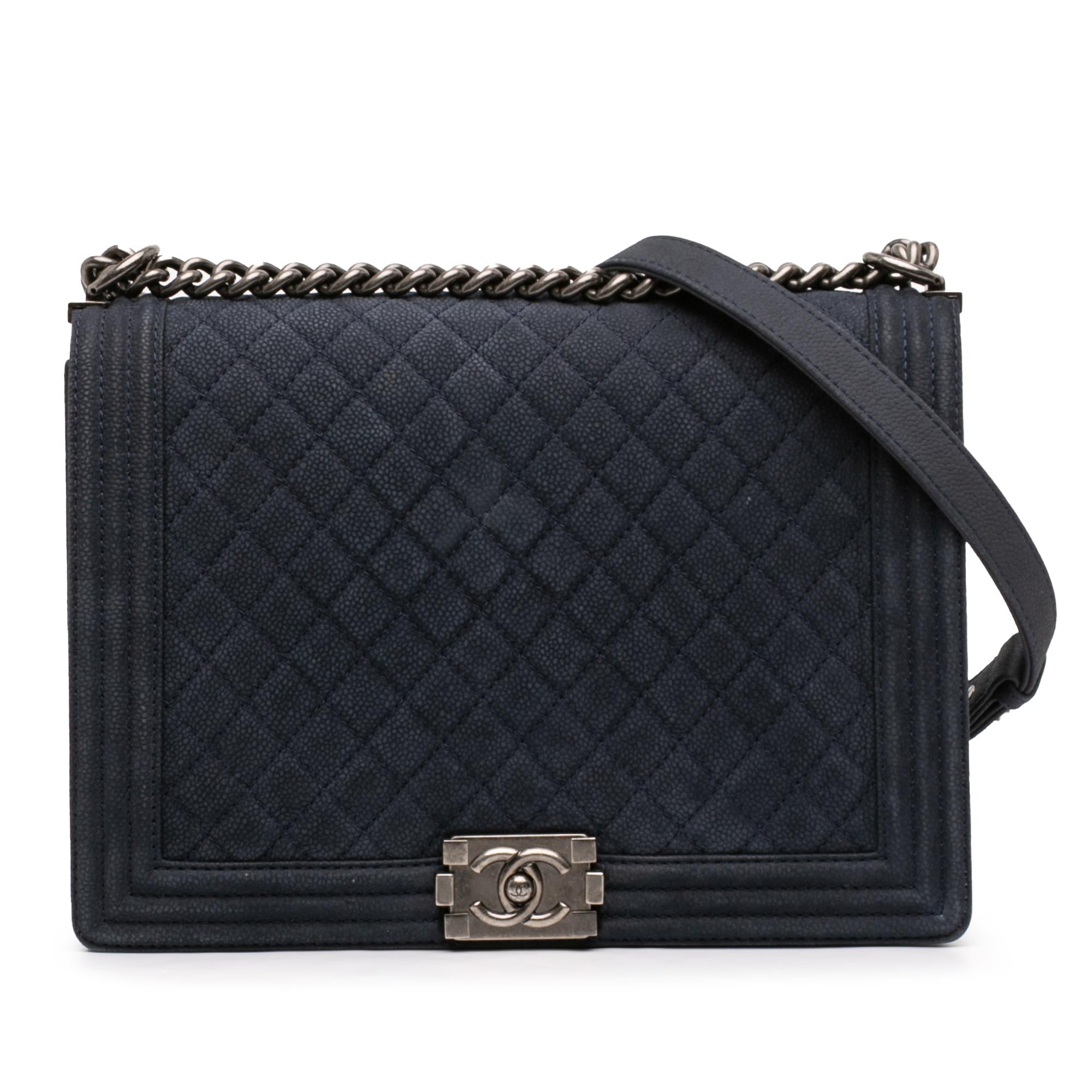 Chanel Large Iridescent Quilted Caviar Boy Flap