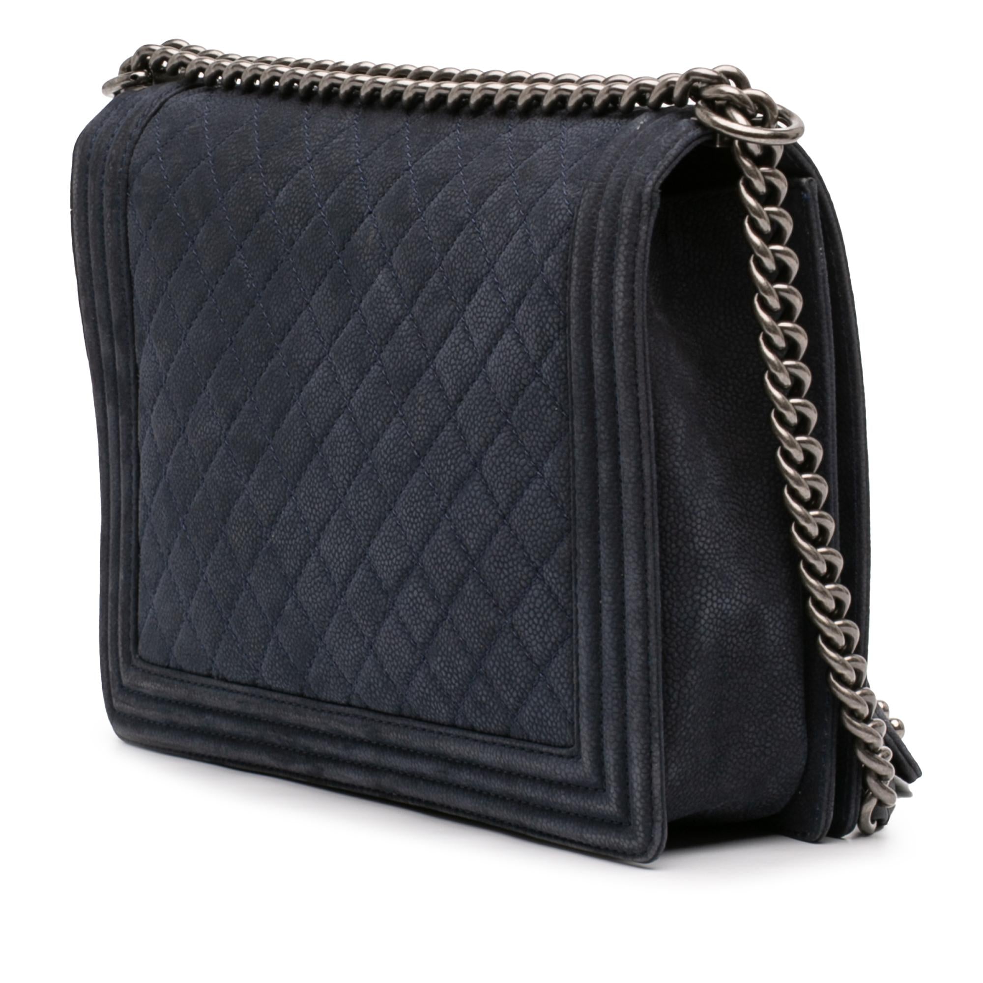 Chanel Large Iridescent Quilted Caviar Boy Flap