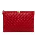 Chanel Large Lambskin Boy Zip Pouch (SHG-ZB17in)