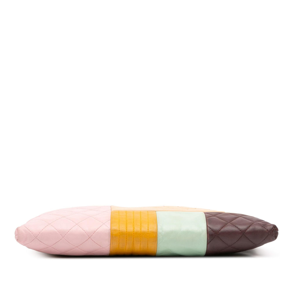 Chanel Large Lambskin Colorblock Patchwork O Case
