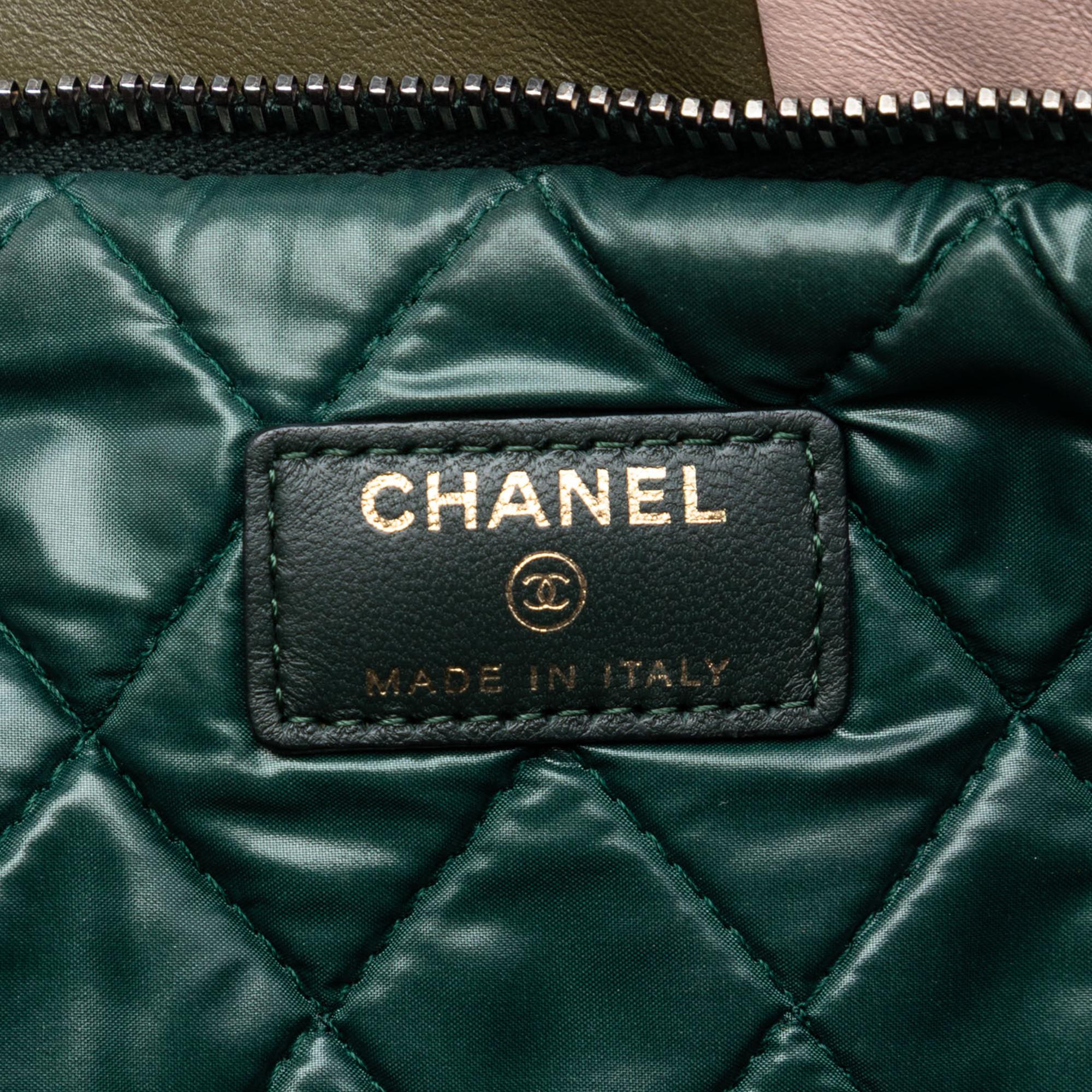 Chanel Large Lambskin Colorblock Patchwork O Case