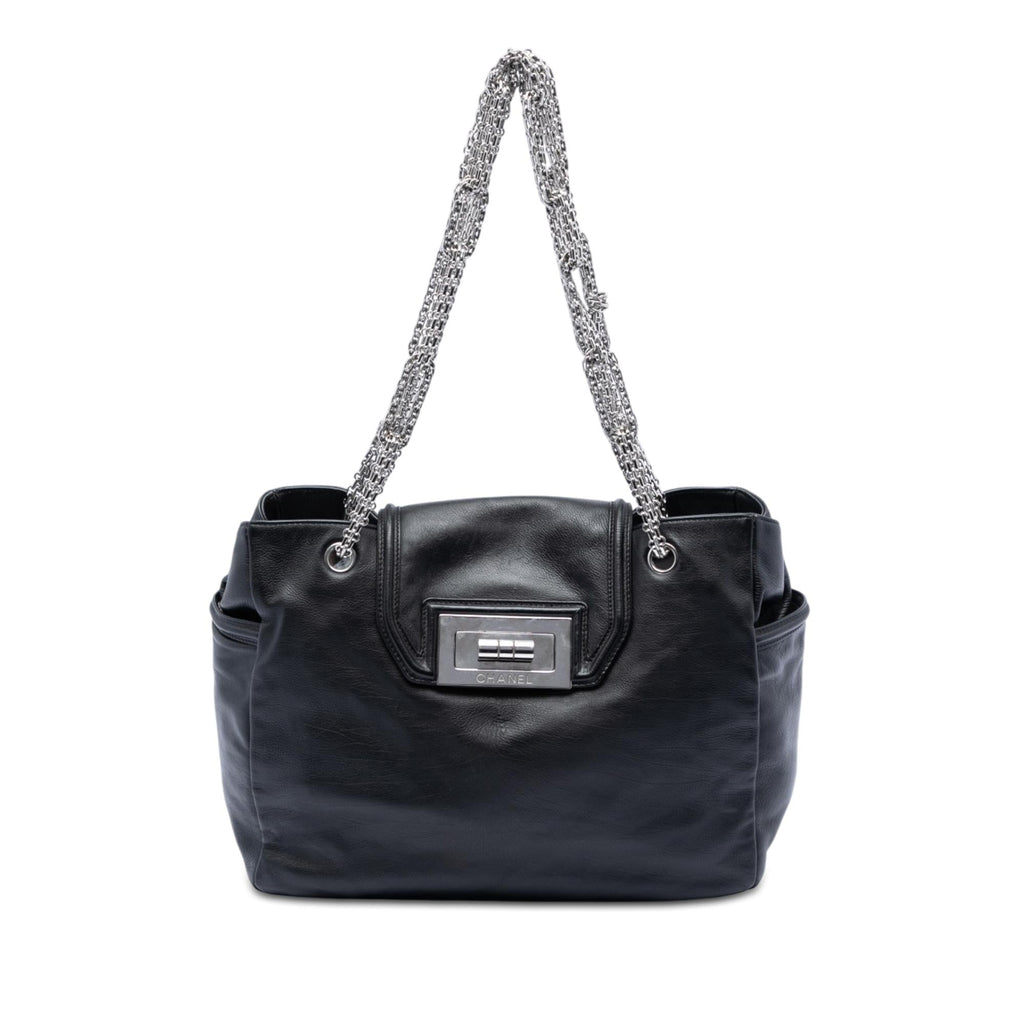 Chanel Large Lambskin Mademoiselle Lock Jewelry Chain Tote