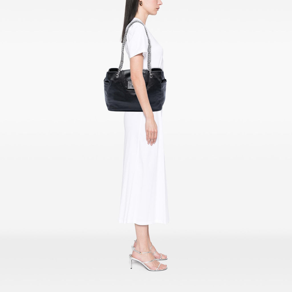 Chanel Large Lambskin Mademoiselle Lock Jewelry Chain Tote