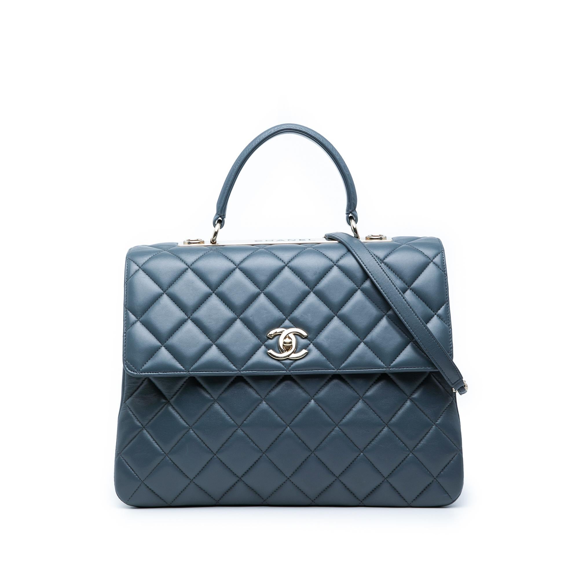 Chanel Large Lambskin Trendy CC Top Handle Flap